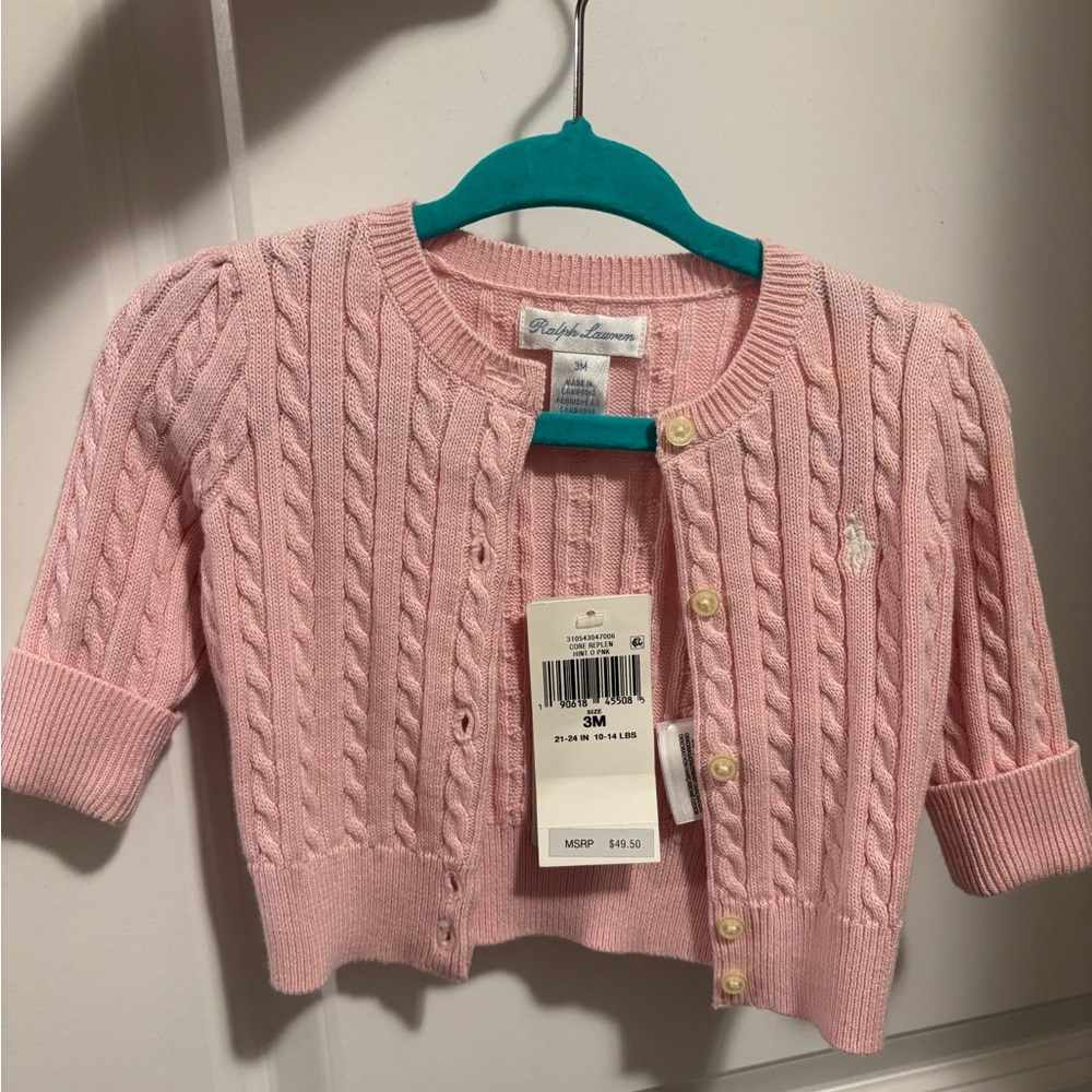 Ralph Lauren Light Pink Baby Cardigan